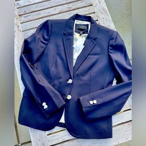 NWT J. Crew Women’s “Vintage” Schoolboy Blazer Navy Wool Size 8